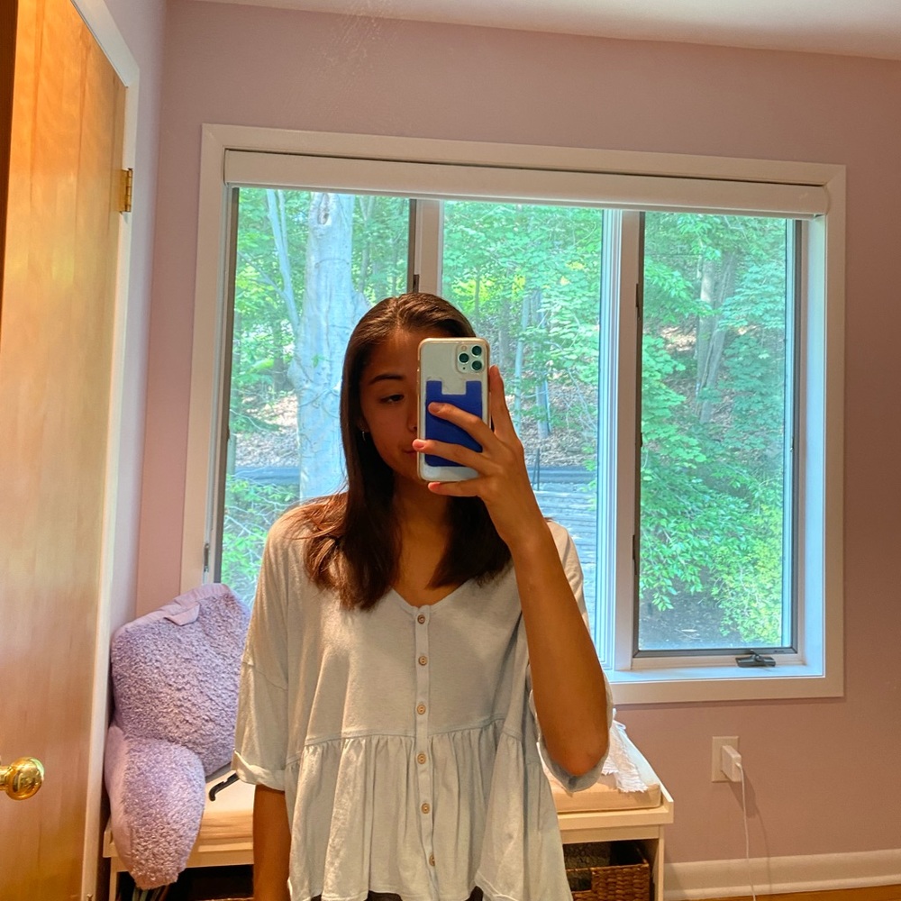 Blue Urban Outfitters Peplum Top